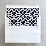 A7 Envelope Liners | Isabella in Black & Cream for Straight Flap Envelopes | Pack of 10 Envelope Liners
