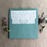 Sage English botanical garden floral envelope liner for A7 square flap envelope | pack of 10 Envelope Liners