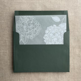 White ink print hydrangea floral printed liner for A7 square flap envelope | pack of 10 Envelope Liners