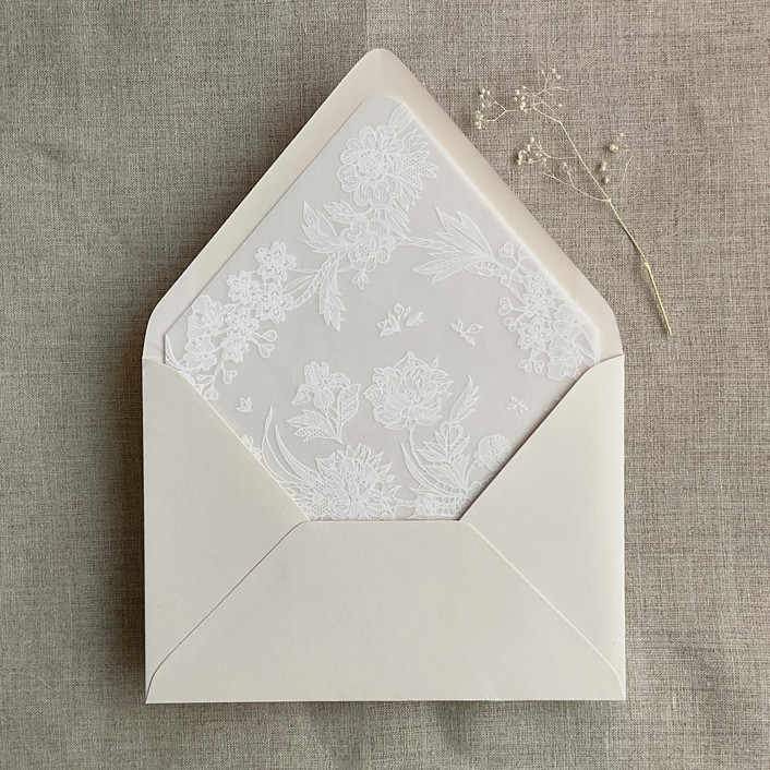 Envelope Ink Stick Venetian lace white ink printed vellum envelope liner for A7 euro flap ...