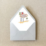 Las Vegas Nevada Watercolor Euroflap Envelope Liner | Set of 10 | For 5x7” invitations Envelope Liners