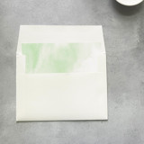 Green Watercolor Square Envelope Liner | Set of 10 | For 5x7” invitations  Envelope Liners