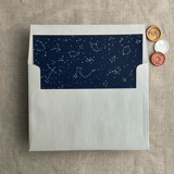 white ink print Stella Celestial printed midnight blue envelope liner for A7 square flap envelope Envelope Liners