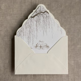 willow and swan mocha print liner for A7 euro flap envelope | pack of 10 Envelope Liners