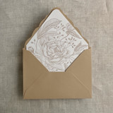 Champagne blush elegant peonies and berries liner for A7 euro flap envelope | pack of 10 Envelope Liners