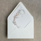 Marianne's bouquet floral printed soft white liner for A7 euro flap envelope | pack of 10 Envelope Liners