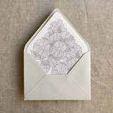 Light gray ruffled floral lace liner for A7 euro flap envelope | pack of 10 Envelope Liners