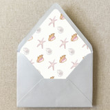 Tropical Seashell Envelope Liner | Set of 10 | For 5x7” Invitations Envelope Liners