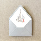 New York City Empire State Building Watercolor Euroflap Envelope Liner | Set of 10 | For 5x7” invitations Envelope Liners