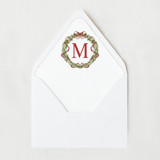 Christmas Wreath Monogram | Set of 25 Envelope Liners Envelope Liners