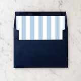 A7 Envelope Liners Dusty Blue Nautical Stripes Square Flap (set of 10) Envelope Liners