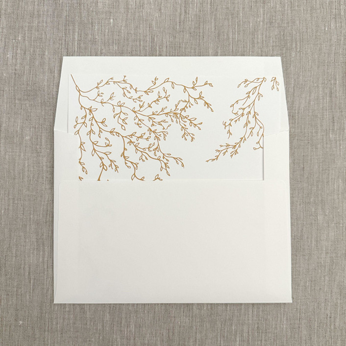 Faux gold greenery straight flap envelope liner for A7 (5"x7