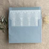 Chantilly lace white ink printed vellum envelope liner for A7 square flap envelope  | pack of 10 Envelope Liners