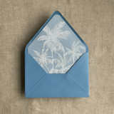 white ink print palm trees printed vellum envelope liner for A7 euro flap envelope | pack of 10 Envelope Liners