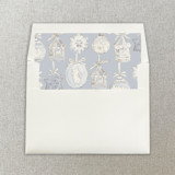 Blue Christmas Ornaments Square Envelope Liner | Set of 10 Envelope Liners