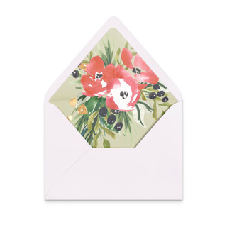 Red Velvet Floral Envelope Liners | Set of 25 | For A7 envelopes Envelope Liners