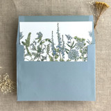 Bluebell flower botanical printed envelope liner for A7 square flap envelope  | pack of 10 Envelope Liners