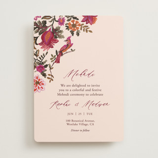 Indian floral chintz lush Mehndi Invitations