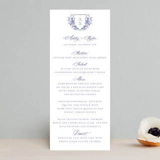 watercolor flowers crest Menus
