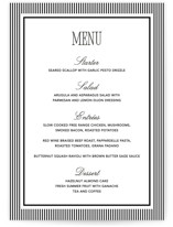 Formal Minimalist Menus