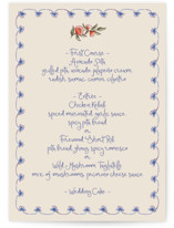 Artisan Wedding Menus