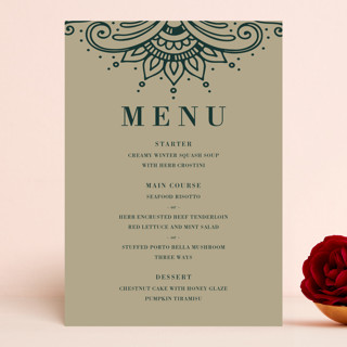 Engraved Paisley Menus