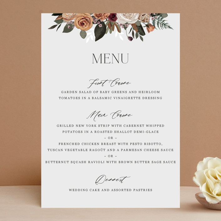 Boho Chic Menus by Cass Loh | Minted