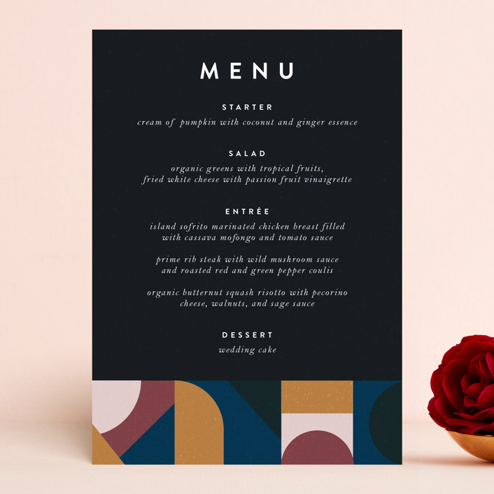 Abstract Jewels Menus by Maria Alou | Minted