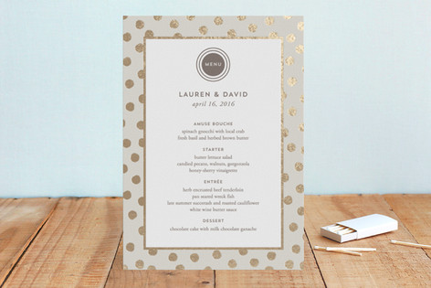 Devoted Foil-Pressed Menus