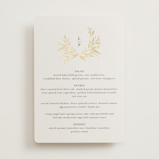 Natural Monogram Foil-Pressed Menus