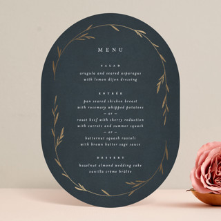 Oval Botanical Foil-Pressed Menus