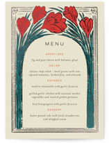 Deco Spring Florals Foil-Pressed Menus