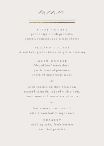 Adelaide Foil-Pressed Menus by JeAnna Casper | Minted