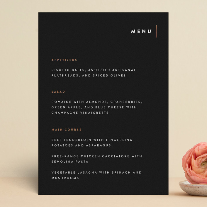 Plus Foil-Pressed Menus by Up Up Creative | Minted