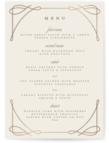 Simple Art Nouveau Foil-Pressed Menus