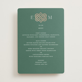 Celtic Love Knot Foil-Pressed Menus