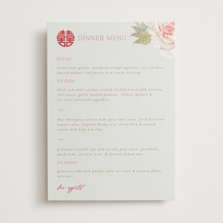 Auspicious Peonies Foil-Pressed Menus