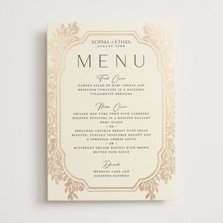 Heirloom Branches Foil-Pressed Menus