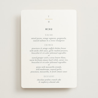 Minimal Monogram Foil-Pressed Menus