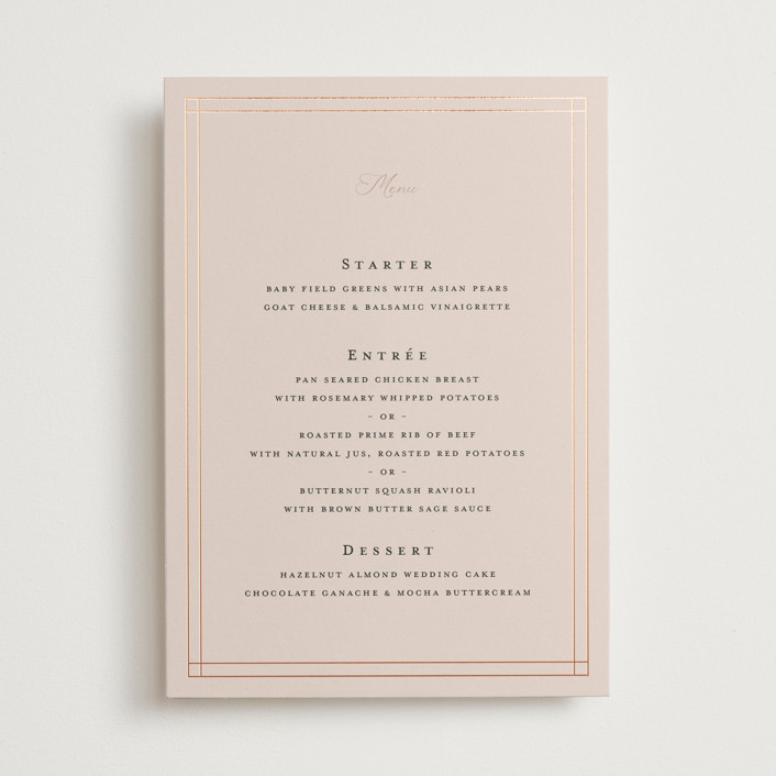 Champagne Foil-Pressed Menus by Ani Somi | Minted