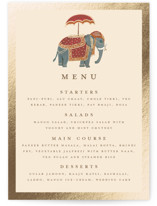 Indian Elephant Foil-Pressed Menus