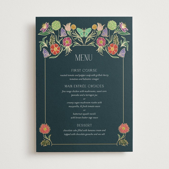 Gilded Tapestry FoilPressed Menus by Simona Camp Minted