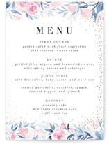 Monogrammed watercolor floral Foil-Pressed Menus
