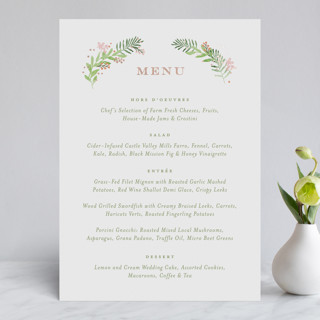 Garland of greens Foil-Pressed Menus