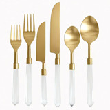 PRISM FLATWARE // 6 PIECE SET IN CLEAR + GOLD
