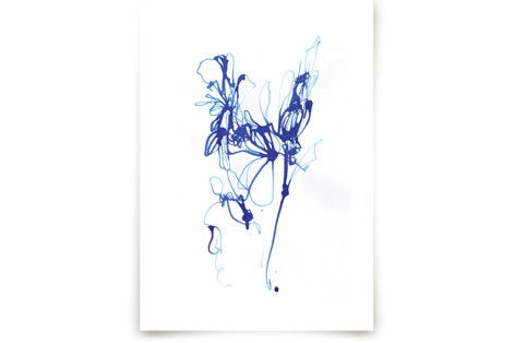 Inky Blue Floral Fine Art Prints