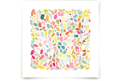 Spots in Coral and Turquoise Fine Art Prints