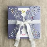 Lavender Lace Lasercut Jacket for 5.25x5.25 inch Invitation | Pack of 10 Invitation Jackets and Overlays