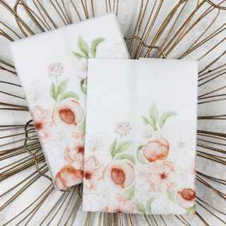 Peach Floral Vellum Jackets | Size 5x7 | Set of 25 Invitation Jackets and Overlays