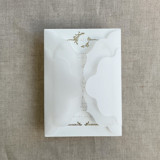 Alba layered laser cut white translucent vellum wrap for 5x7 card  | sets of 10 Invitation Jackets and Overlays